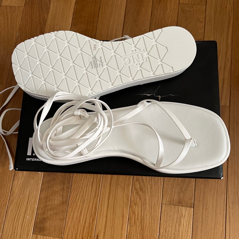 INC International Concepts Women's White Sandals